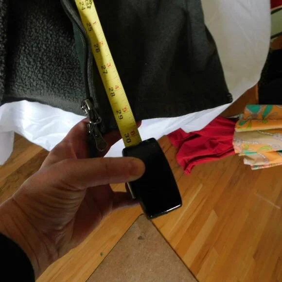 L.L. Bean Black Olive Long Sweater fleece zipper hoodie Petite XL - Picture 8 of 13